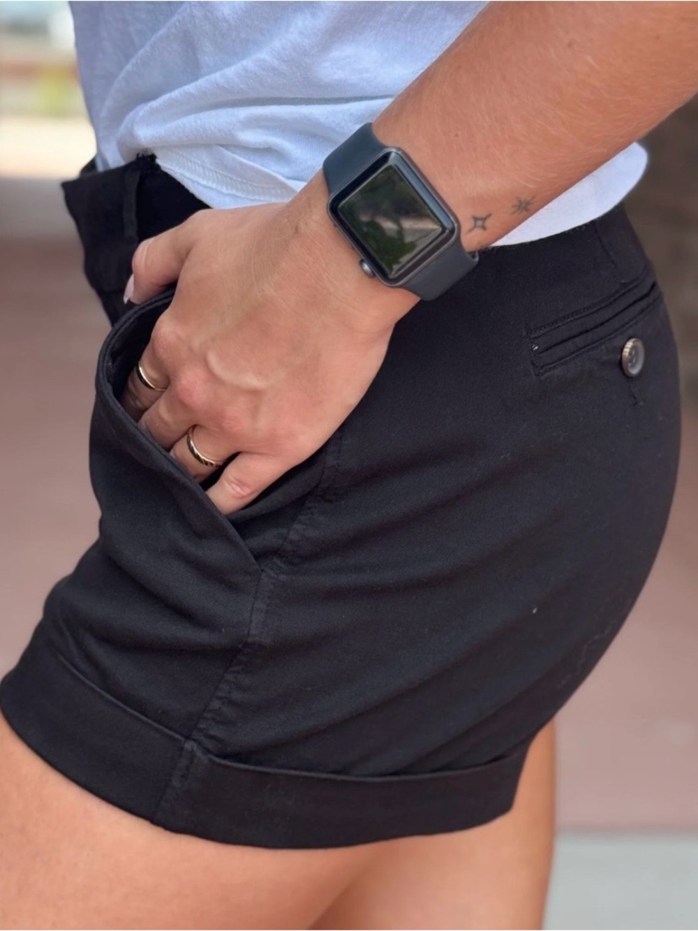 Dear John Black Flat Front Casual Shorts